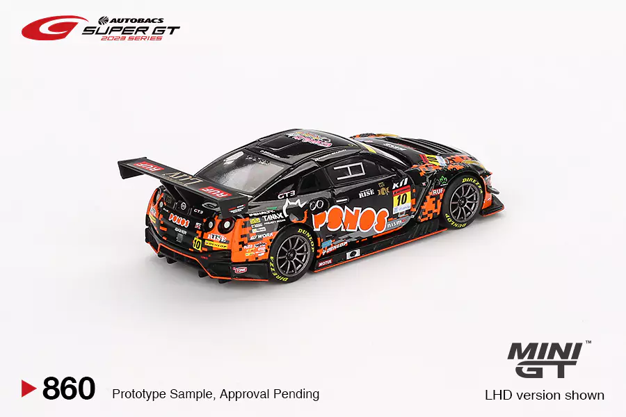 Nissan GT-R NISMO GT3 nr10 "PONOS GAINER GT-R" 2023 SUPER GT SERIES -1:64 - Mini GT