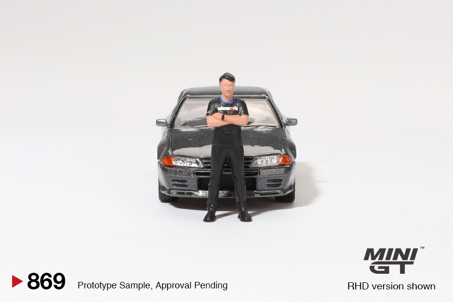 Nissan Skyline GT-R (R32) Gunmetal s figurkou - Tsugio Matsuda Collection - MiniGT