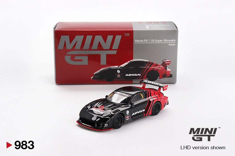 Mazda RX-7 LB-Super Silhouette Advan - černá - 1:64 - Mini GT