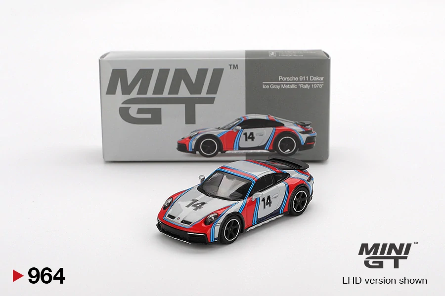 Porsche 911 Dakar "Rally 1978" - stříbrná - 1:64 - Mini GT