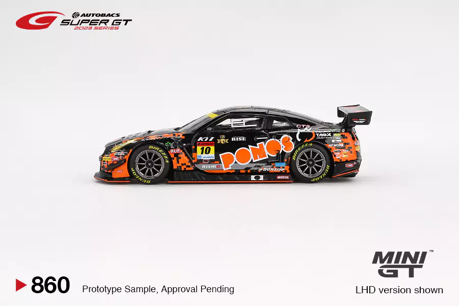 Nissan GT-R NISMO GT3 nr10 "PONOS GAINER GT-R" 2023 SUPER GT SERIES -1:64 - Mini GT