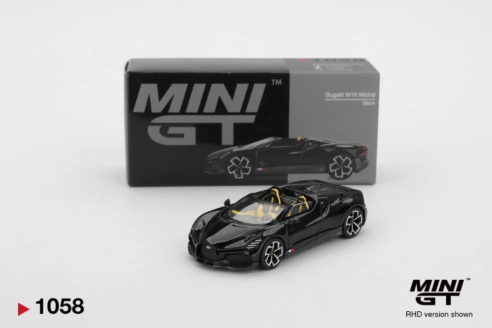 Bugatti W16 Mistral Black - -MiniGT