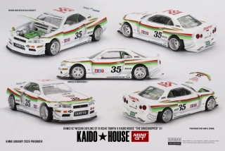 NISSAN SKYLINE GT-R (R34) TAMIYA " THE GRASSHOPPER" V1 1999 - bílá - 1:64 - Kaido House